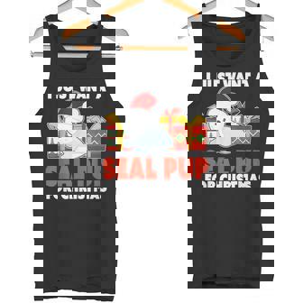 I Just Want a Seal Pup For Christmas Christmas Seal Pup Tank Top - Monsterry