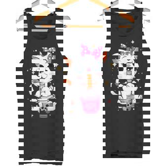 Kawaii Neko Anime Cat Boba Drink Bubble Tea Tapioca Tank Top - Monsterry