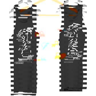 Kids 2 Year Old Transportation Birthday Car Train Plane 2nd Tank Top - Monsterry