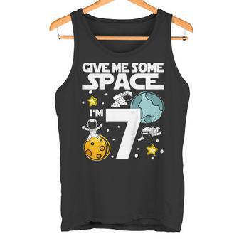 Kids 7 Year Old Outer Space Birthday Planets Astronaut 7th Tank Top - Monsterry