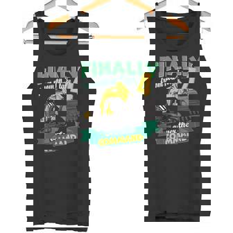 Kids Finally 4 Excavator For The 4th Birthday 4 Years Old Tank Top - Monsterry