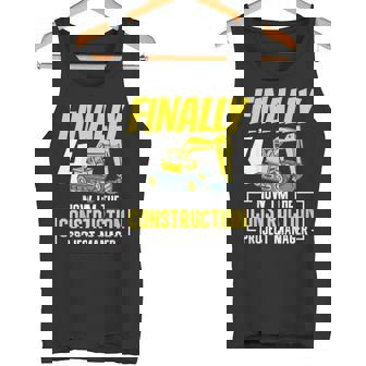 Kids Finally 4 Now I'm The Construction Excavator 4th Birthday Tank Top - Monsterry