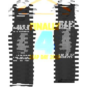 Kids Finally 4 Leap Day 2025 Kids 4 Years Old 4th Birthday Party Tank Top - Monsterry