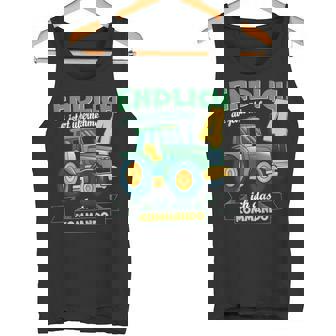 Kids Finally 4 Tractor 4th Birthday 4 Years Old Tank Top - Monsterry