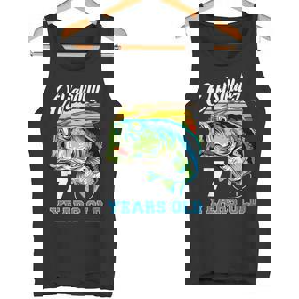 Kids Ofishally 7 Years Old Fisherman 7th Birthday Fishing Tank Top - Monsterry