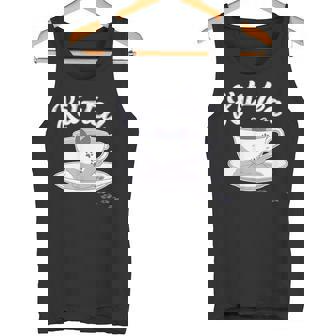 Kit- Tea Beverage Herbal Coffee Drinker Cat Lover Tank Top - Monsterry