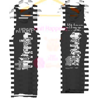 Knit Happens Cute Knitting Sheep For Knitters Tank Top - Monsterry