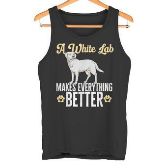 Lab Makes Everything Better White Labrador Retriever Tank Top - Monsterry