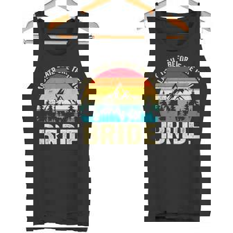 Last Trail Before The Veil Bride Retro Hiking Bachelorette Tank Top - Monsterry