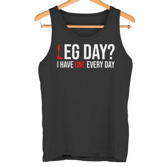 Leg Day I Have One Every Day Prosthetics Amputee Gym Tank Top - Monsterry