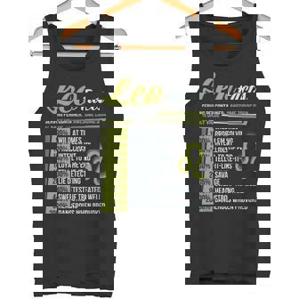 Leo Facts Traits Horoscope Zodiac Astrological Sign Small Tank Top - Monsterry