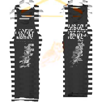 Less People More Owls Eastern Screech-Owl Introvert Tank Top - Monsterry
