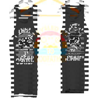 Leveled Up To Godfather Retro Promocionado A Padrino Regalo Camiseta sin mangas - Regaloses