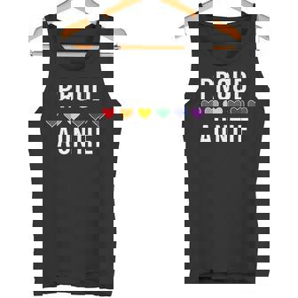 LGBT Ally Proud Auntie LGBTQ Gay Pride Aunt Rainbow Tank Top - Monsterry