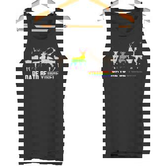 LGBT-Q Pride Gay Dare To Be Yourself Cool Christmas Tank Top - Monsterry