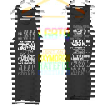 LGBTQ Christian Is Not An Oxymoron Hateful Christian Is Premium Tank Top - Monsterry