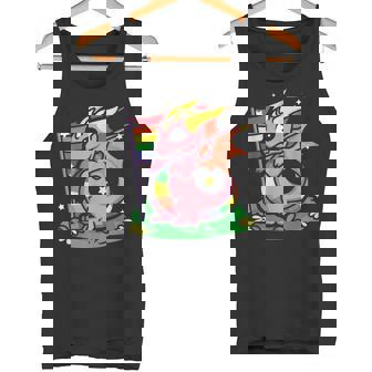 LGBTQ Dungeon Lesbian Dragon Lover Cute Rainbow Gay Tank Top - Monsterry