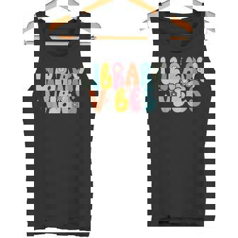 Library Vibes Retro Groovy School Library Crew Tank Top - Monsterry