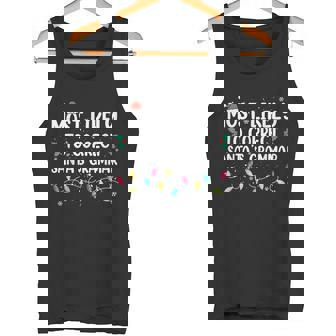 Most Likely To Correct Santa's Grammar Christmas Pajamas Tank Top - Monsterry