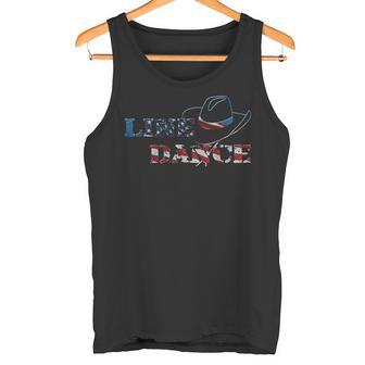 Line Dance Cowboy Hat Usa Flag S Tank Top - Geschenkecke