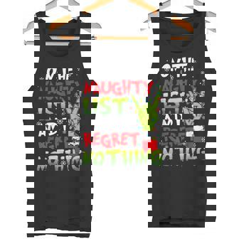 On The List Of Naughty And I Regret Nothing Christmas Tank Top - Monsterry