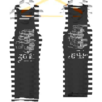 Get Lit With Books Meme Small Print Tank Top - Monsterry