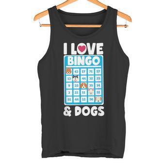 I Love Bingo And Dogs Board Games Canine Puppy Dog Tank Top - Monsterry