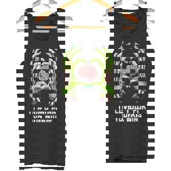 I Love You For Your Brains Zombie Hands Halloween Horror Tank Top - Monsterry
