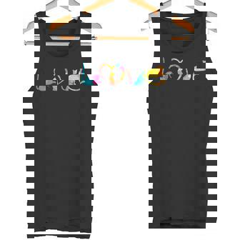 LOVE Cats Colorful Watercolor Decoration Cute Cat Toy Tank Top - Monsterry