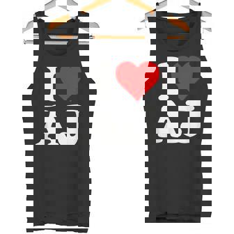 I Love Heart Aj AJ A J Initals Monograma Nombre Nombre Camiseta sin mangas - Regaloses