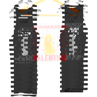 Love Hearts Dog My Golden Retriever Is My Valentine Tank Top - Monsterry