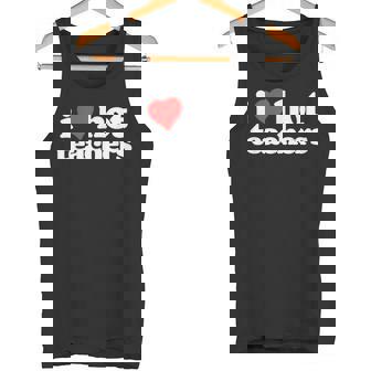 I Love Hot Teachers 80s Vintage Minimalist Heart Tank Top - Monsterry