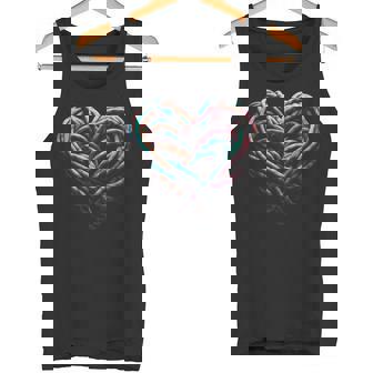 Love Mountain Climbing Rock Climber Heart Climbing Ropes Tank Top - Monsterry