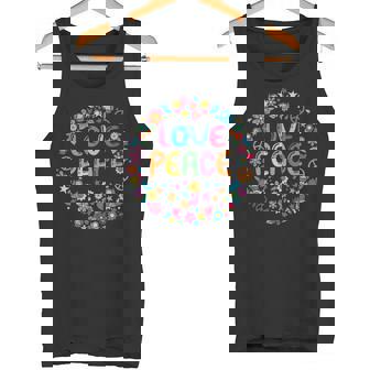 Love Peace Flower Power Flowers 60s 70s Tank Top - Monsterry
