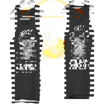Love Ramen Japanese Noodles Kawaii Neko Anime Cat Tank Top - Monsterry