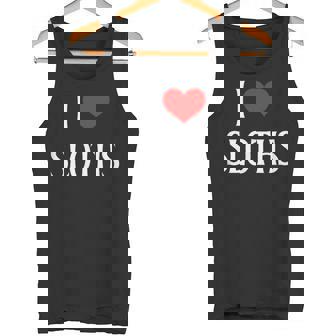 I Love Sloths I Heart Sloths Three Toed Tree Sloth Lover Tank Top - Monsterry