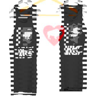 I LOVE WINGS Buffalo NY New York Hot Chicken Sauce Heart Tank Top - Monsterry