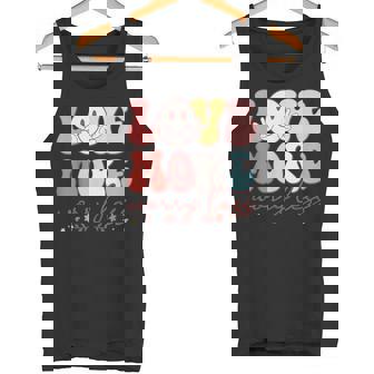 Love More Worry Less Smile Face Heart Happy Valentine's Day Tank Top - Monsterry