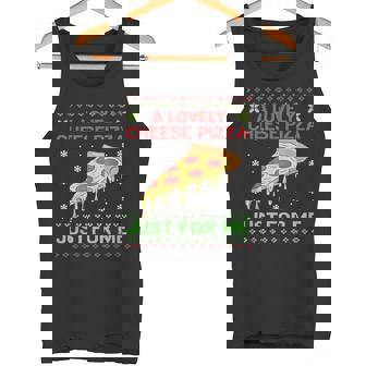 A Lovely Cheese Pizza Just For Me Christmas Tree Tank Top - Monsterry