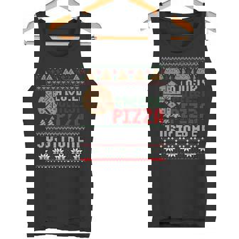 A Lovely Cheese Pizza Just For Me Ugly Christmas Sweater Tank Top - Monsterry