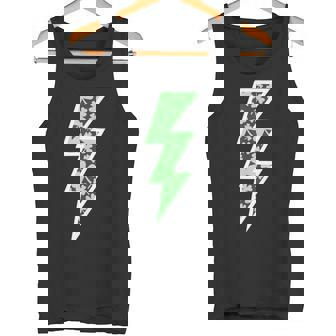 Lucky Irish Lightning Bolt St Patrick's Day Tees Shamrocks Tank Top - Monsterry