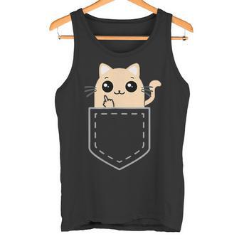 Lustige Katze Mittelfinger Stinkefinger Cat Kawaii Tank Top - Geschenkecke