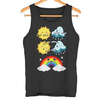 Lustige Tanzende Sonne Wolke Regenbogen Natur Regen Sommer Tank Top - Geschenkecke