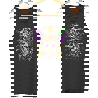 Mardi Gras Costume Sugar Skull Carnival Halloween Witch Men Tank Top - Monsterry
