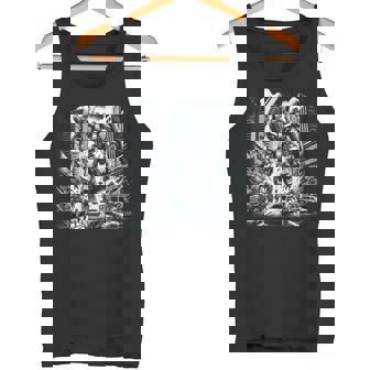 Mech Assault Futuristic Urban Warfare Mech Battle Art Tank Top Tank Top - Monsterry