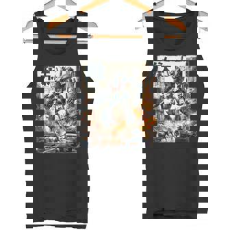Mech Assault Futuristic Urban Warfare Japanese Battle Art Tank Top - Monsterry
