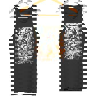 Mech Assault Futuristic Urban Warfare Japanese Battle Art Tank Top Tank Top - Monsterry