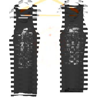 Mech Warrior Blueprint Shirt Tech Robot Fighter Tank Top - Monsterry