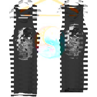 Meditation Taoism Yin Yang Symbol On Nature Taijitu Yin Yang Tank Top - Monsterry
