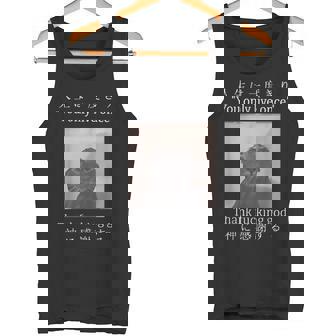 Melancholy Cat You Only Live Once Thank God Japanese Anime Tank Top - Monsterry